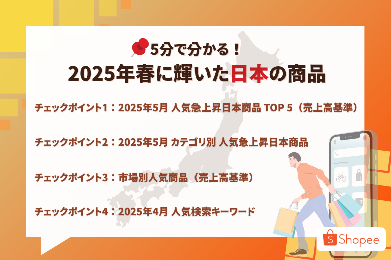 2025年5月 Shopee Japan人気急上昇商品;